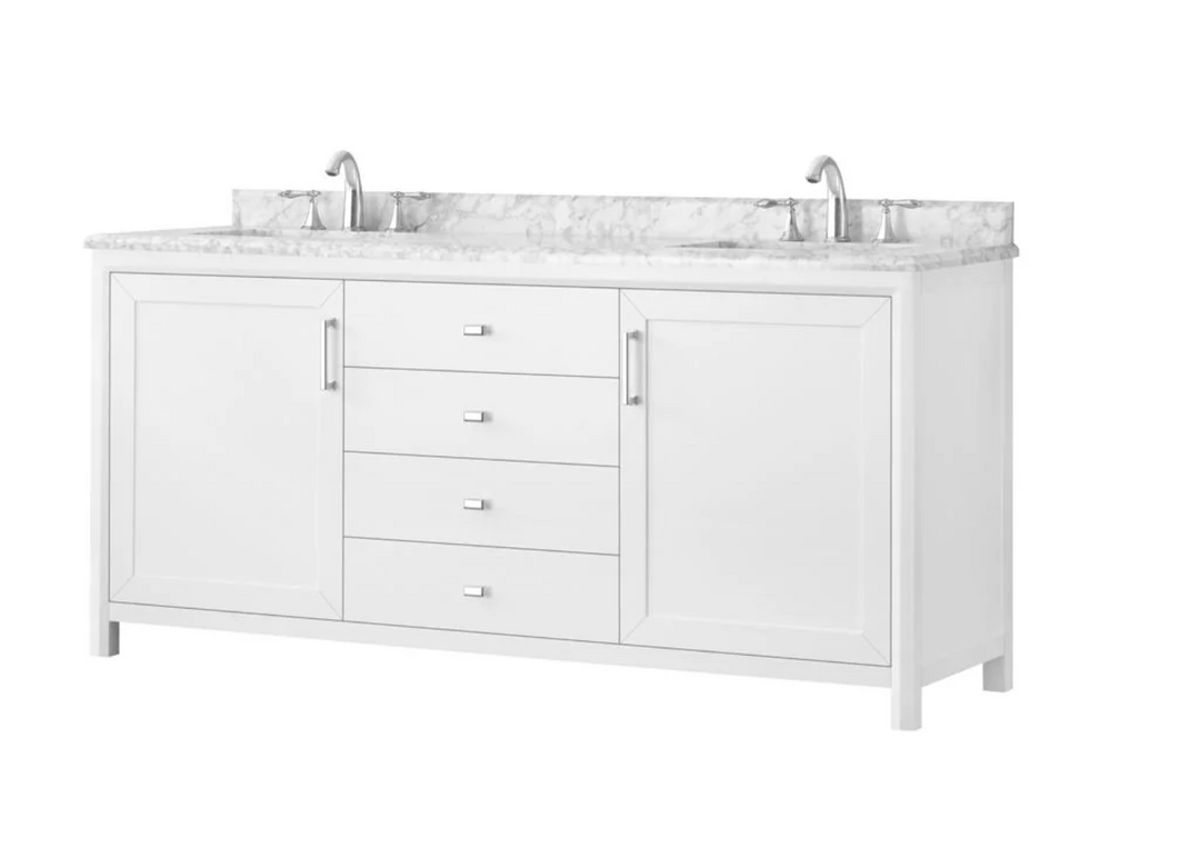 Home Collection Rockleigh Bathroom Vanity Double Sink White 72"