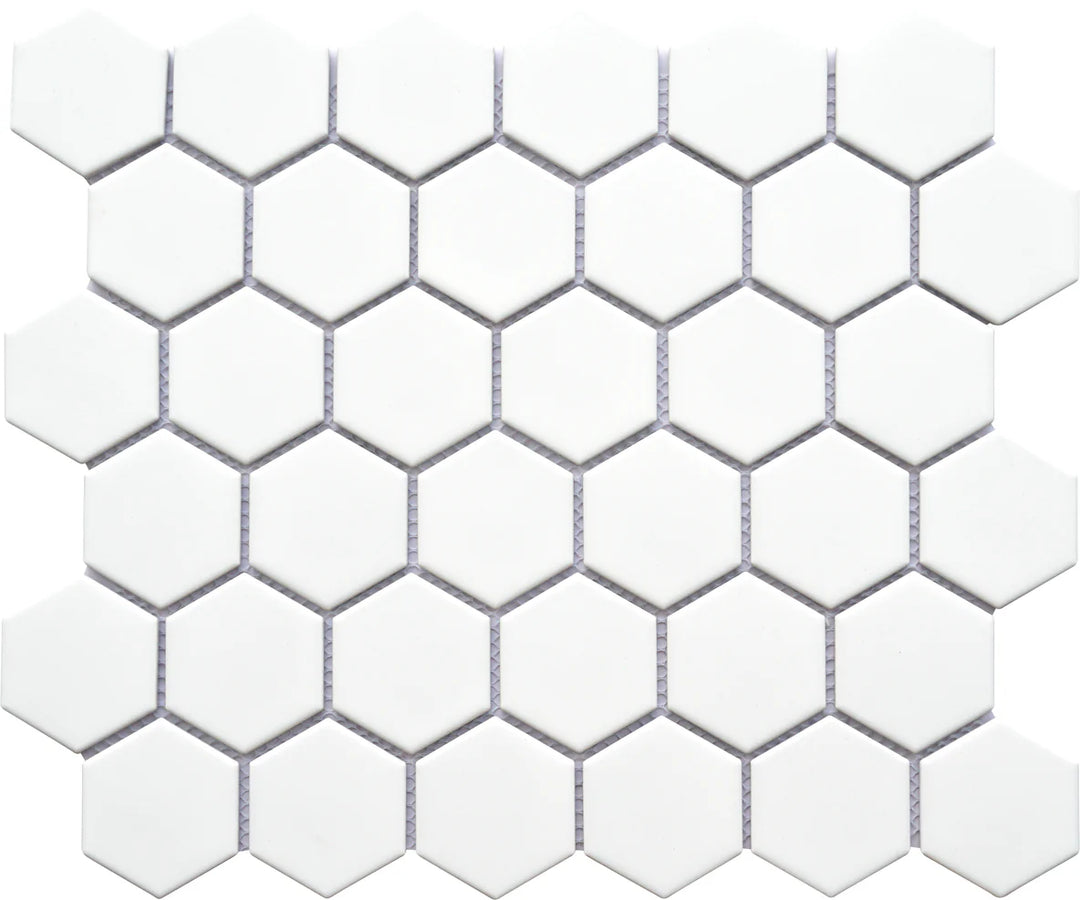 Impact 2" Hexagon Mosaic 11" x 13" White