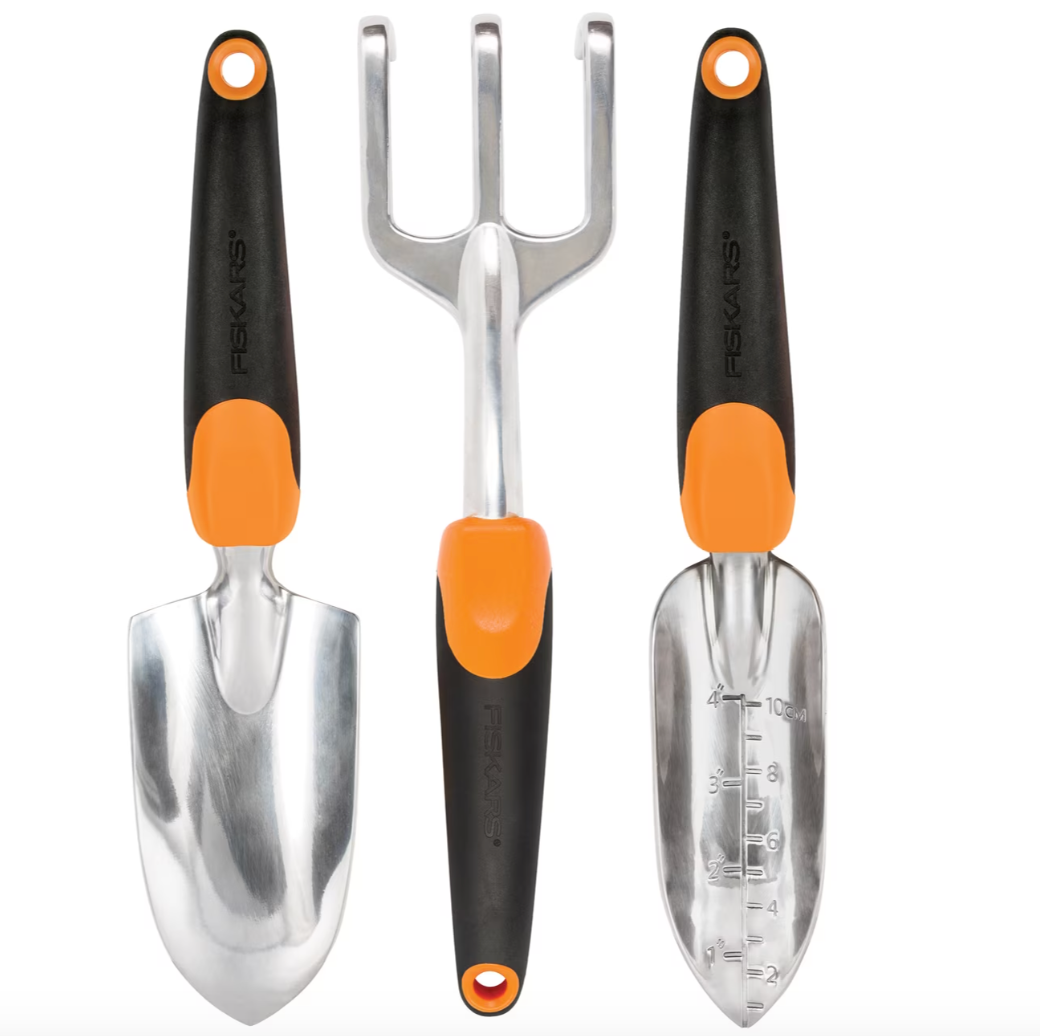 Fiskars Cast Aluminum Head 3 Piece Ergo Garden Tool Set