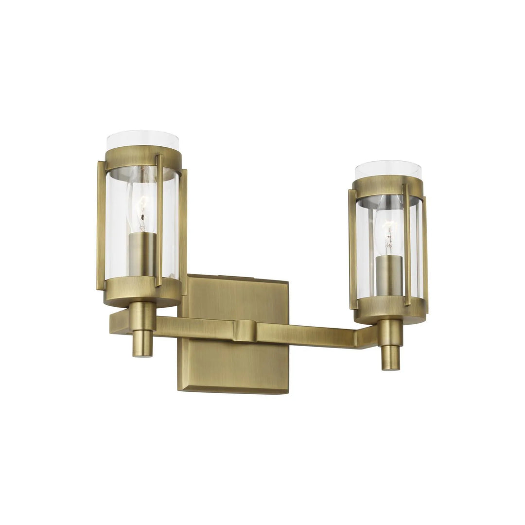 Generation Lighting Flynn Double Vanity Light - Time Worn Brass