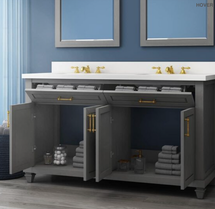 Home Collection Grovehurst Double Sink Vanity Gray 60"