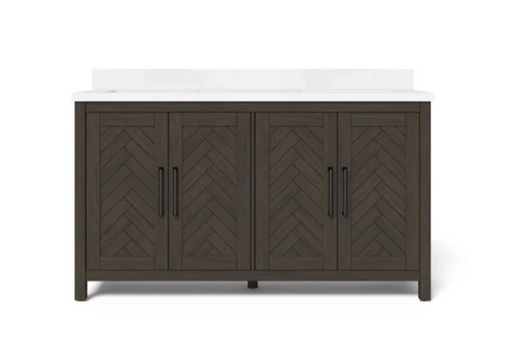 Home Collection Leary Double Sink Vanity Brown 60"