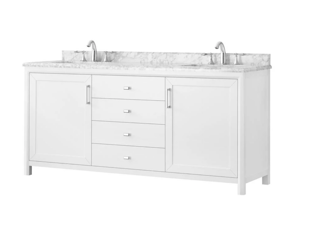 Home Collection Rockleigh Double Sink Vanity White 72"