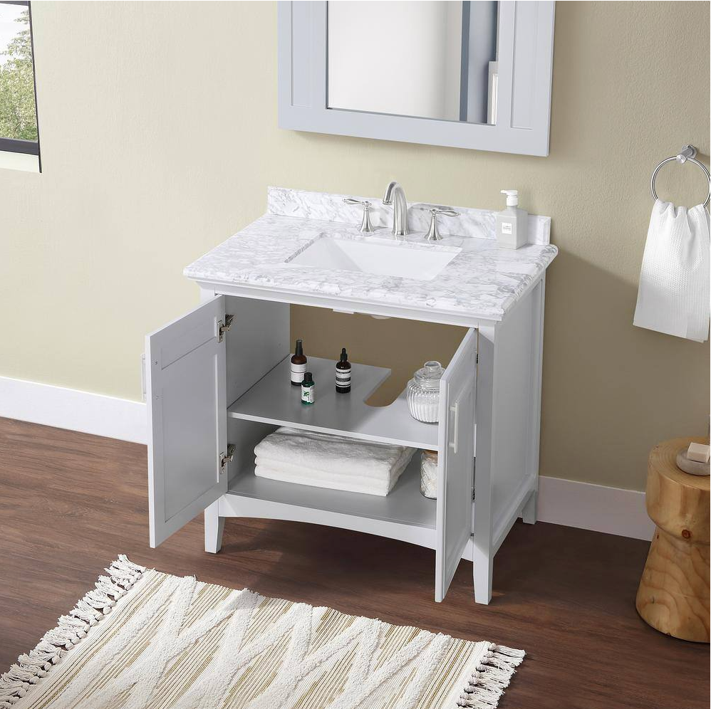 Home Collection Sassy Single Sink Bathroom Vanity Dove Gray 36"