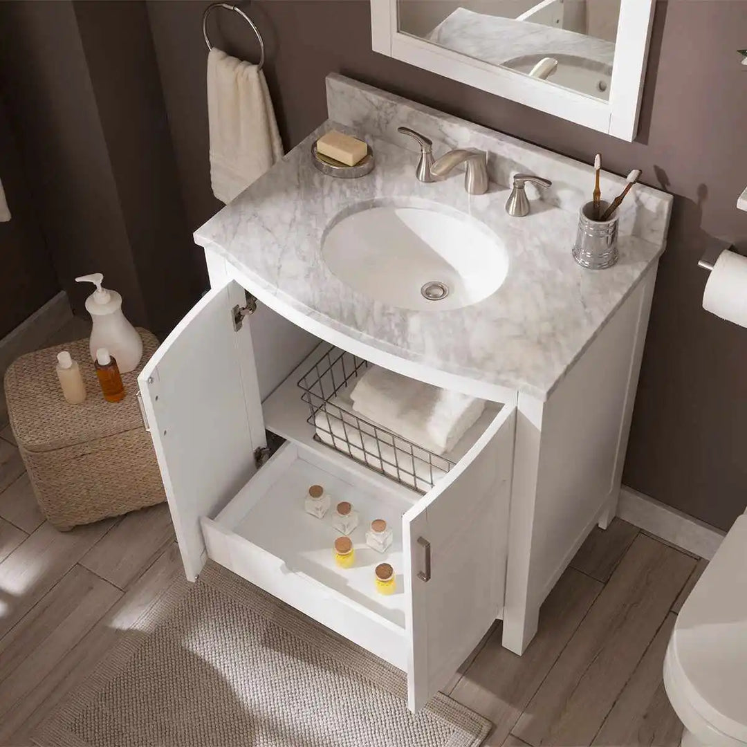 allen + roth Moravia Single Sink Bathroom Vanity White 30"