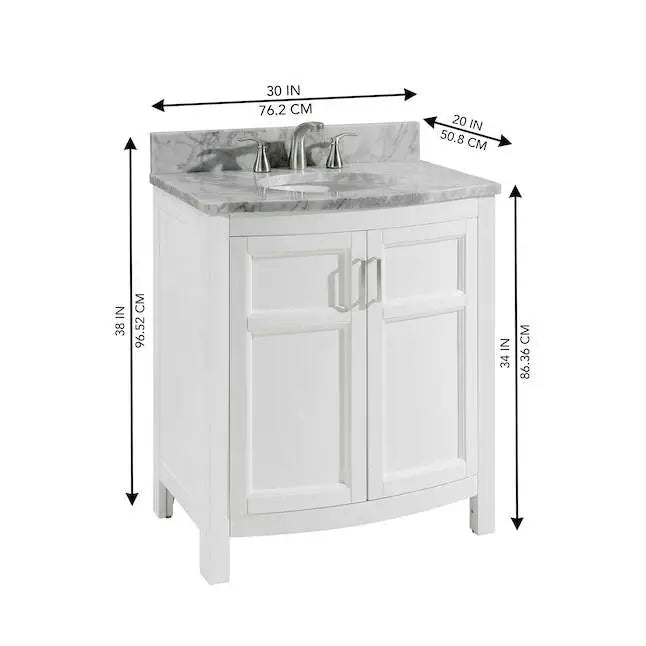 allen + roth Moravia Single Sink Bathroom Vanity White 30"