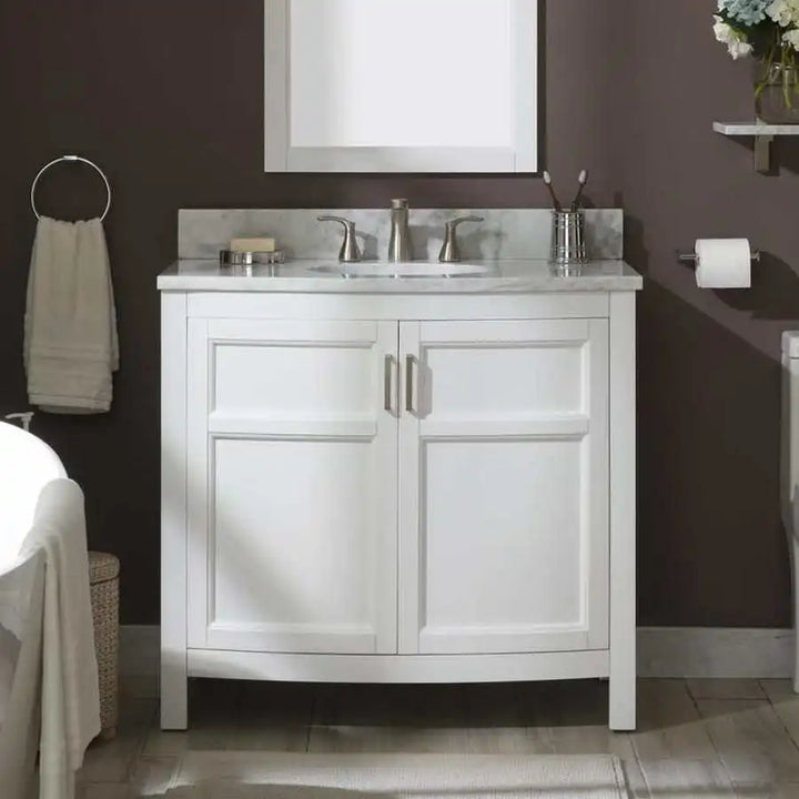 allen + roth Moravia Single Sink Bathroom Vanity White 36"