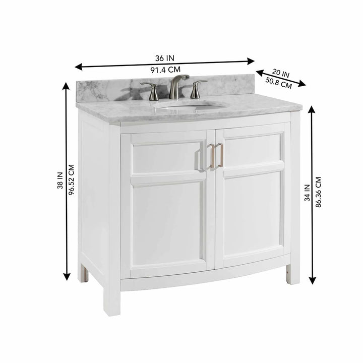 allen + roth Moravia Single Sink Bathroom Vanity White 36"