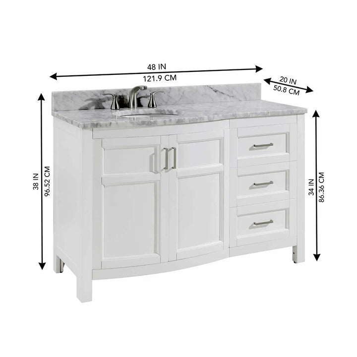 allen + roth Moravia Single Sink Bathroom Vanity White 48"