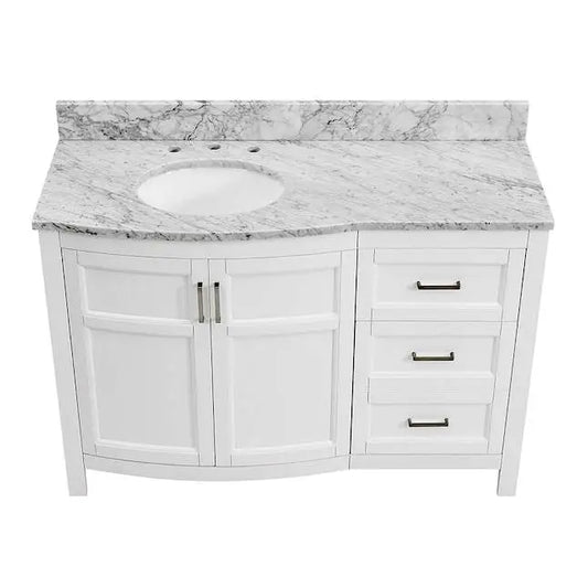 allen + roth Moravia Bathroom Vanity Single Sink White 48"