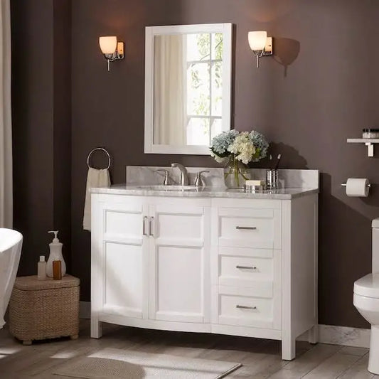 allen + roth Moravia Single Sink Bathroom Vanity White 48"