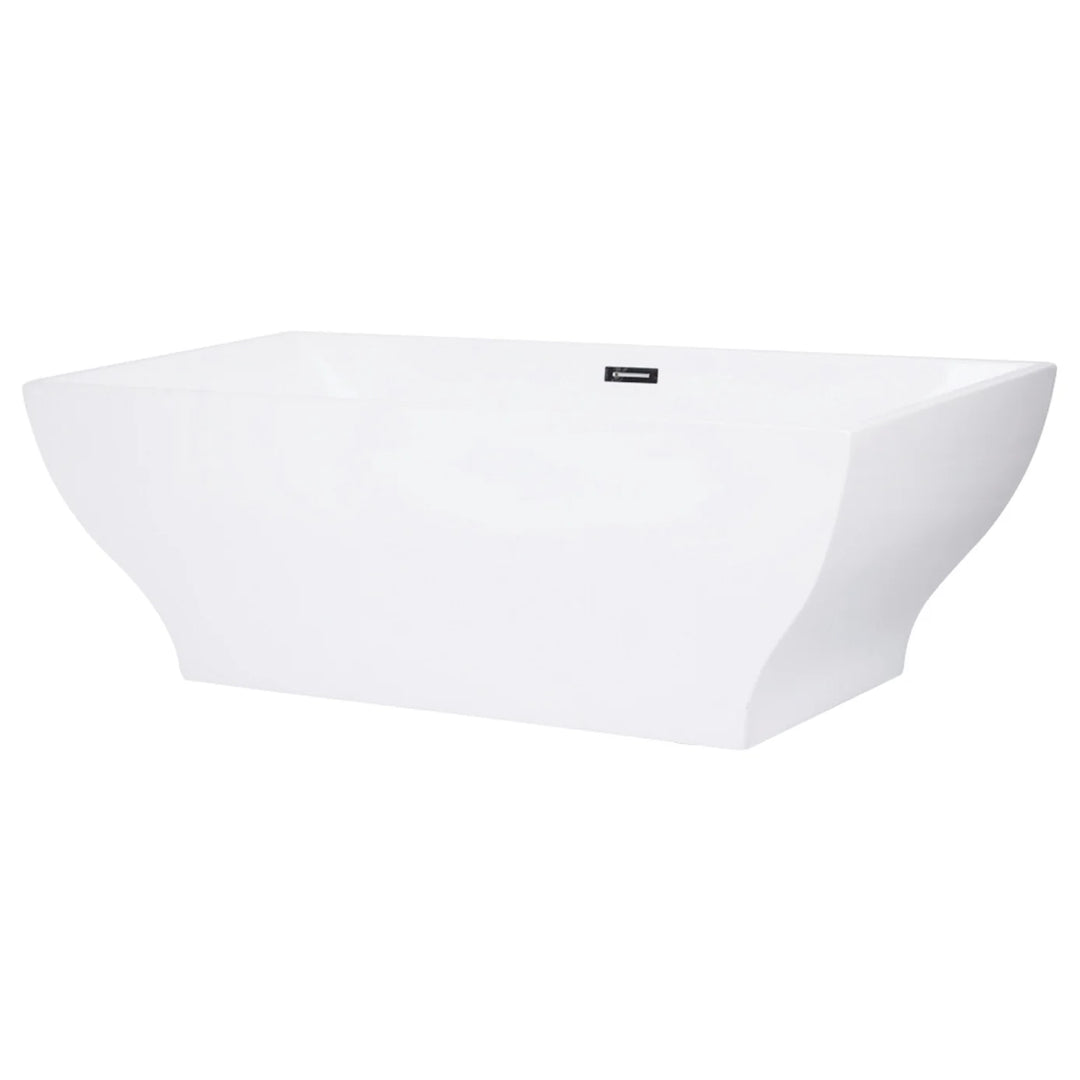 Kingston Brass Contemporary 67" Acrylic Double Slipper Freestanding Tub with Center Drain - White