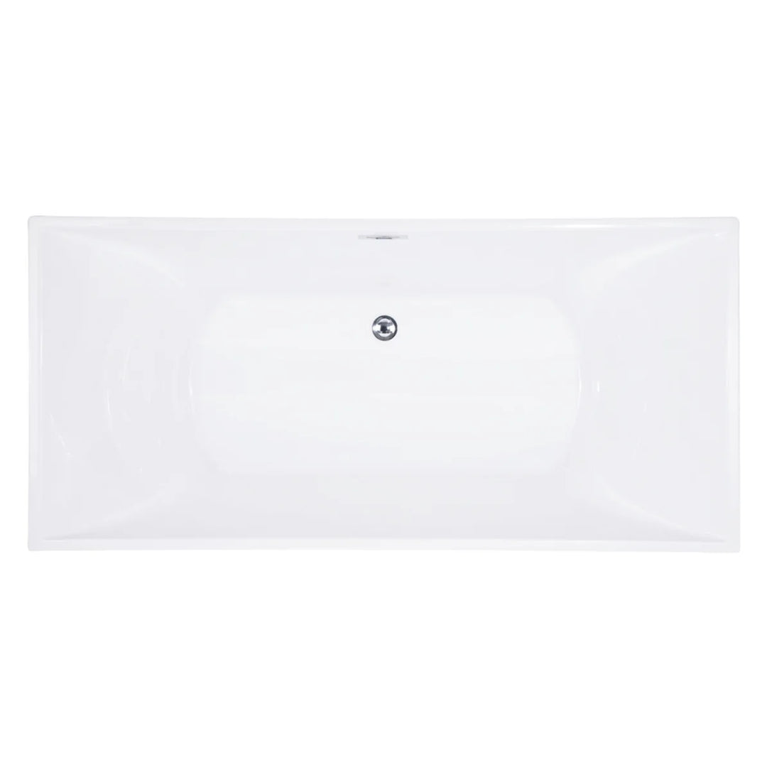 Kingston Brass Contemporary 67" Acrylic Double Slipper Freestanding Tub with Center Drain - White