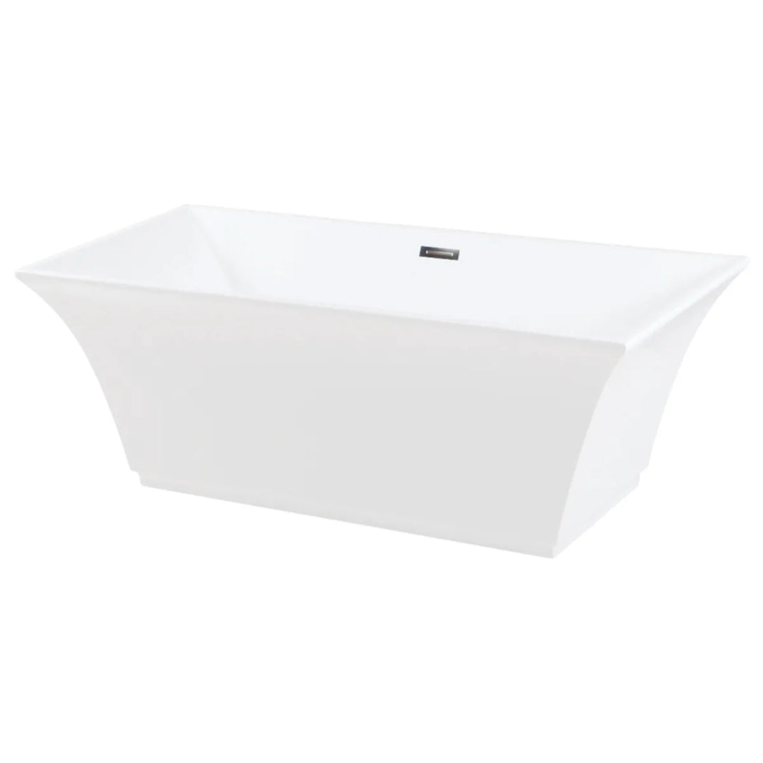 Kingston Brass Paris 67" Acrylic Double Slipper Freestanding Tub with Drain - White