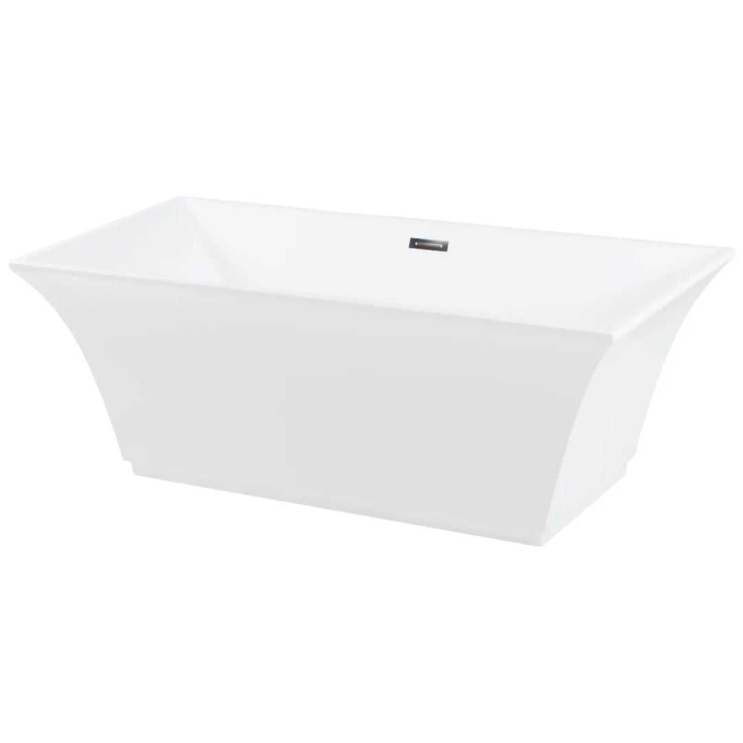 Kingston Brass Contemporary 67" Acrylic Double Slipper Freestanding Tub with Center Drain - White