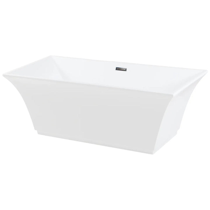 Kingston Brass Contemporary 67" Acrylic Double Slipper Freestanding Tub with Center Drain - White