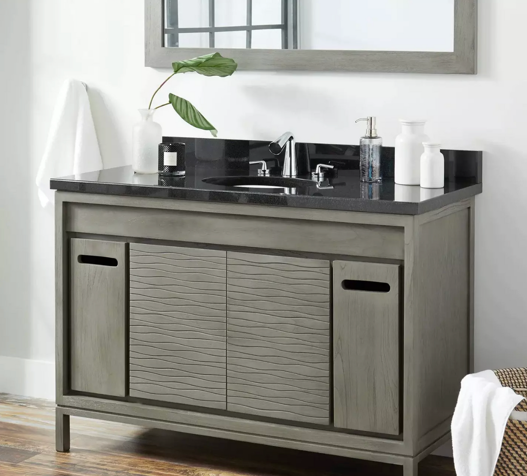 Signature Hardware Becker Bathroom Vanity Teak Graywash 48"