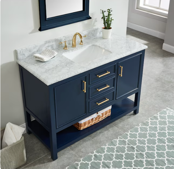 allen + roth Manhattan 49-in Navy blue Bathroom Vanity IN THE BOX