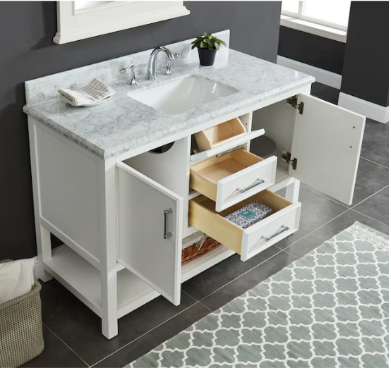 allen + roth Manhattan 49-in White Bathroom Vanity IN THE BOX