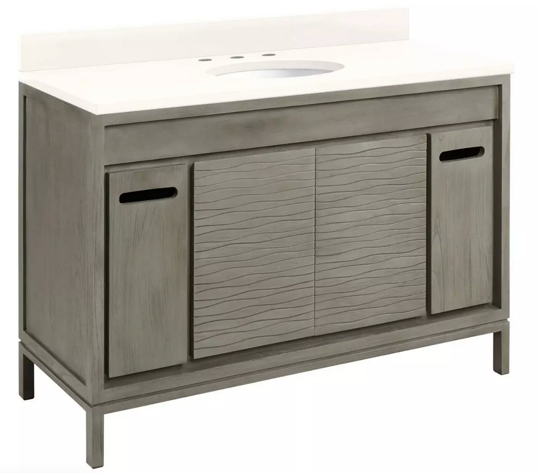 Signature Hardware Becker Bathroom Vanity Teak Graywash 48"