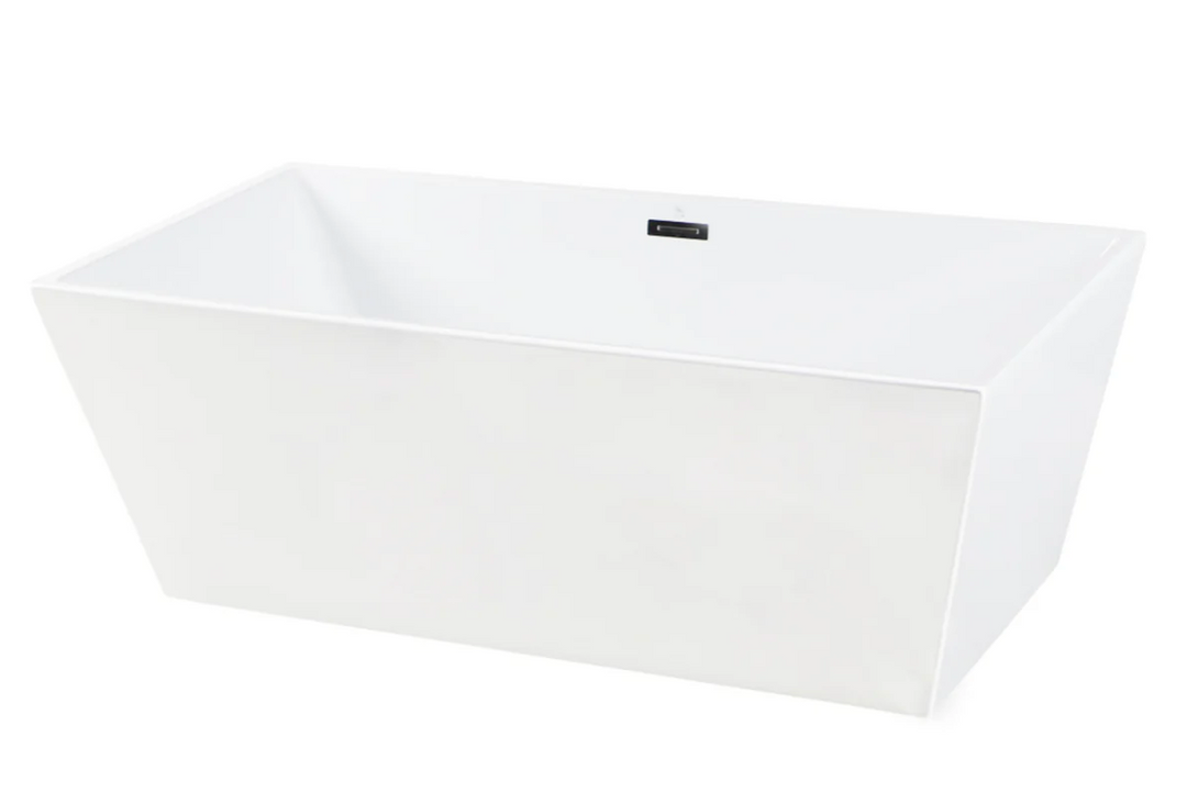 Kingston Brass Contemporary 59" Acrylic Single Slipper Freestanding Tub with Drain - White