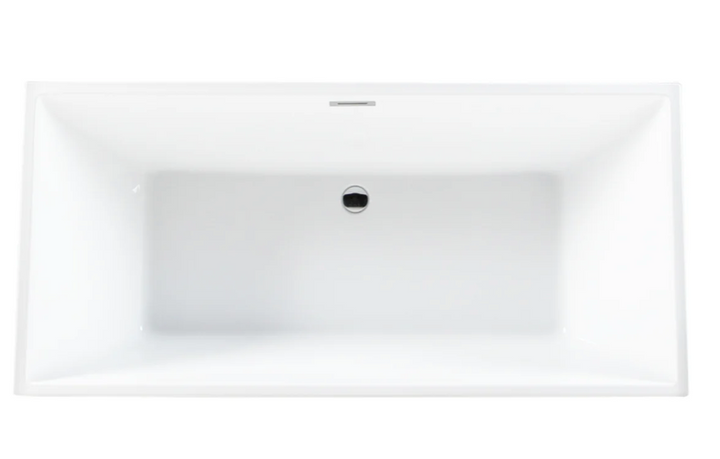 Kingston Brass Contemporary 59" Acrylic Single Slipper Freestanding Tub with Drain - White