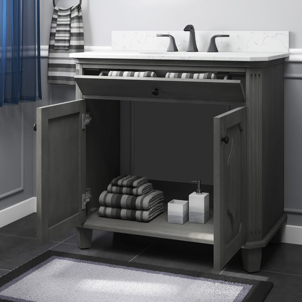 allen + roth Whitney Single Sink Bathroom Vanity Antique Gray 36"