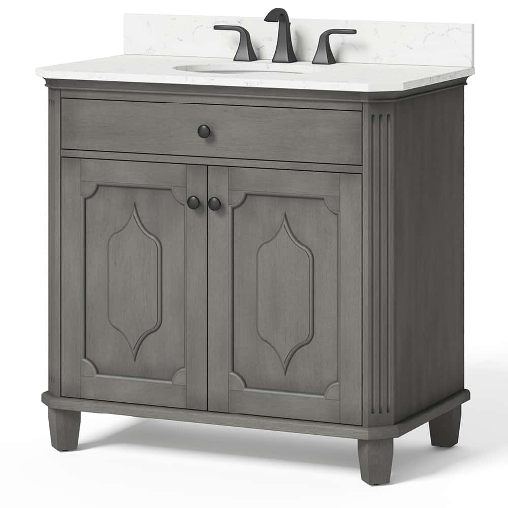 allen + roth Whitney Single Sink Bathroom Vanity Antique Gray 36"