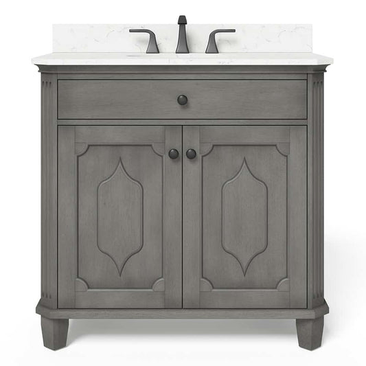 allen + roth Whitney Bathroom Vanity Single Sink Antique Gray 36"