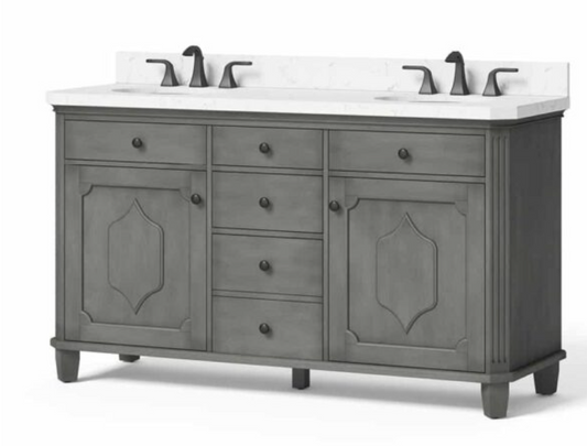 allen + roth Whitney Double Sink Bathroom Vanity Antique Gray 60"