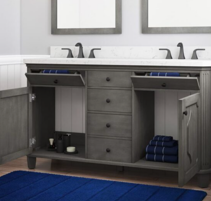 allen + roth Whitney Double Sink Bathroom Vanity Antique Gray 60"