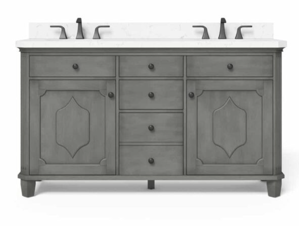 allen + roth Whitney Double Sink Bathroom Vanity Antique Gray 60"