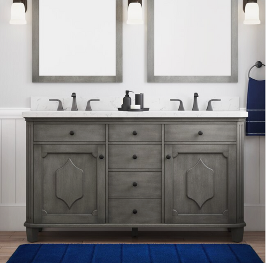 allen + roth Whitney Double Sink Bathroom Vanity Antique Gray 60"