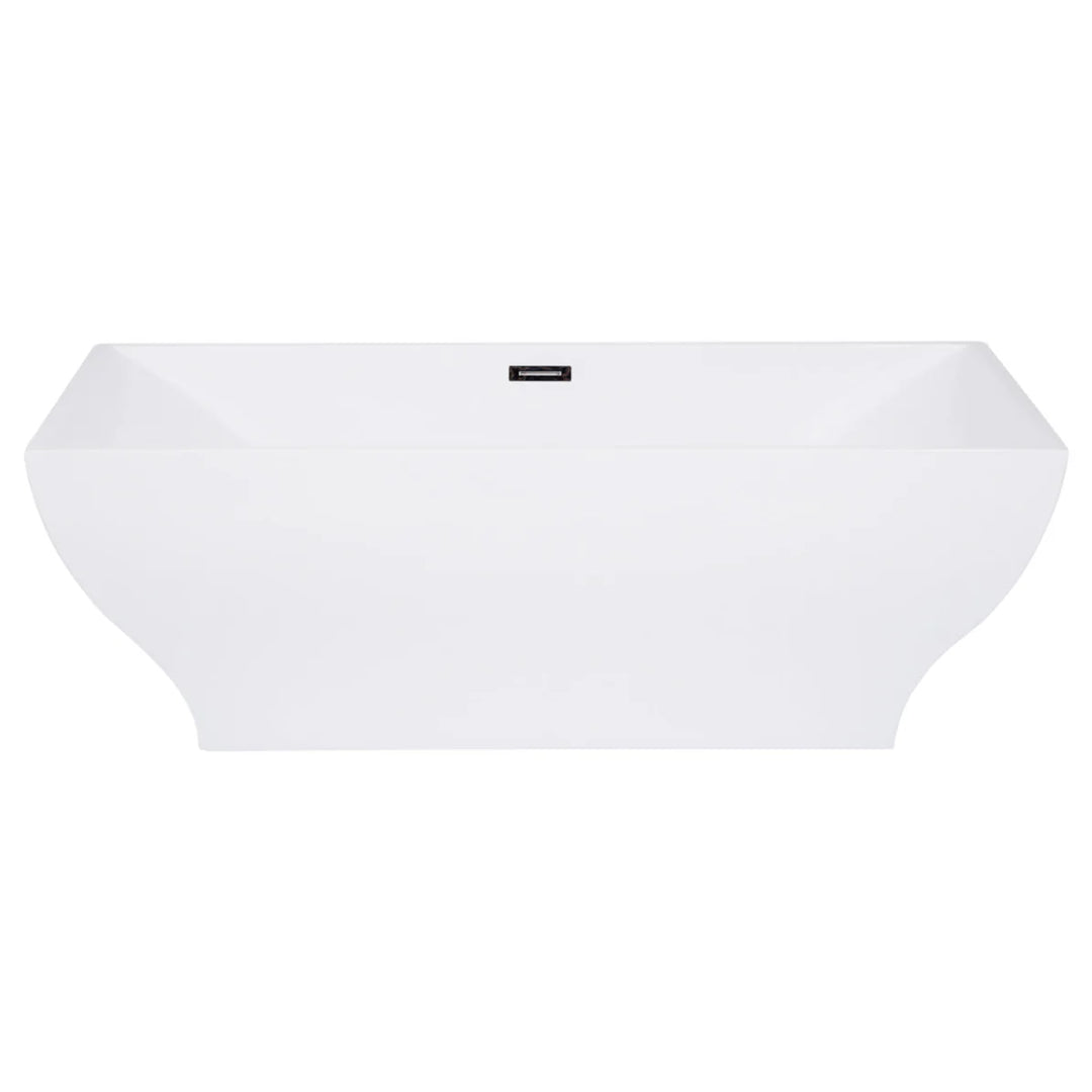 Kingston Brass Aqua Eden 67" Acrylic Double Slipper Freestanding Tub with Drain - White