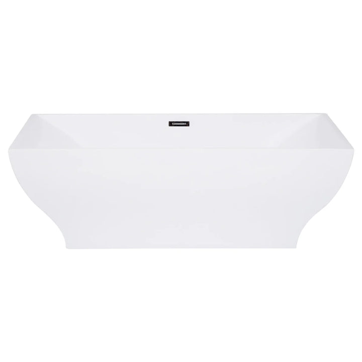 Kingston Brass Contemporary 67" Acrylic Double Slipper Freestanding Tub with Center Drain - White